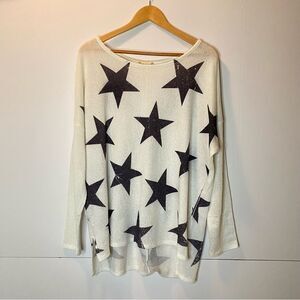 Altar’d State Rayon Blend Big Star Lightweight Sweater Top Cream Long Sleeve L
